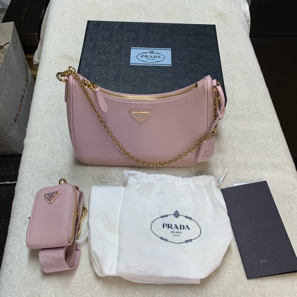 Prada Re-Edition 2005 Pink Alabaster Saffiano Leather Bag - Picture 3 of 16